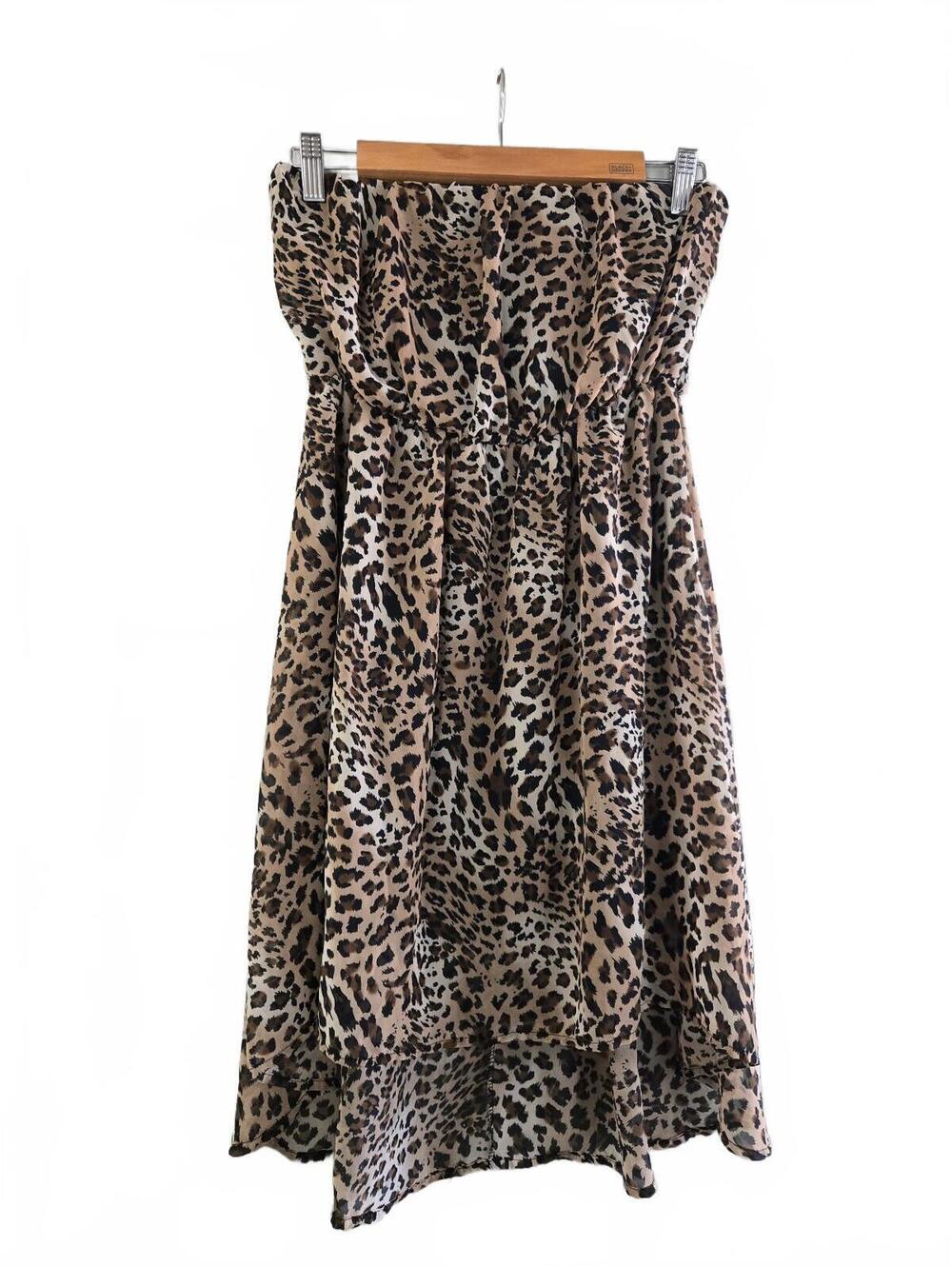 Canzone Strapless Leopard Print Midi Dress